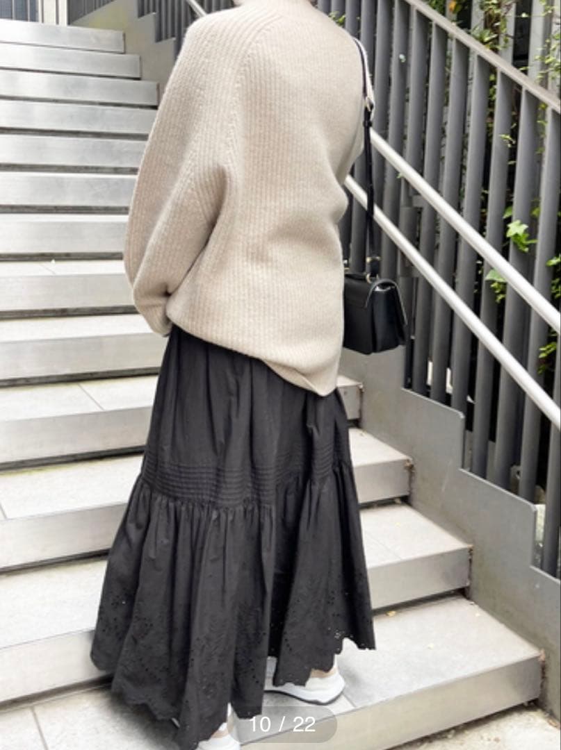 【Spick & Span 】エンブロイダリーレーススカート