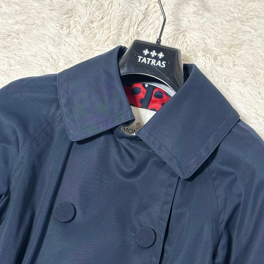 MONCLER モンクレール ショートトレンチコート ベルト 水玉 ネイビー