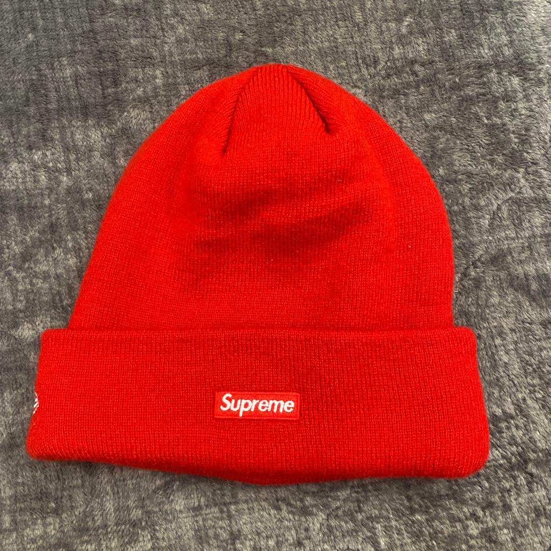赤 ニット帽 $マーク Supreme