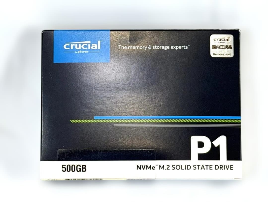 【未使用】Crucial NVMe M.2 SSD 500GB P1【通電1回】