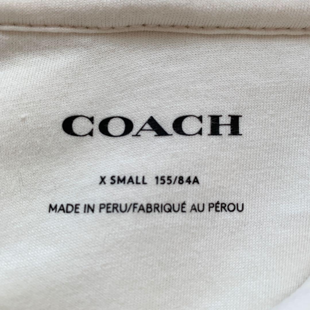 COACHコーチ袖ロゴスウェットワンピースXS膝丈エッセンシャルフーディーM相当