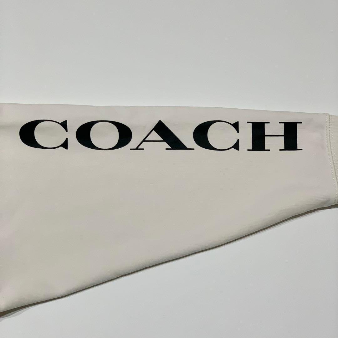 COACHコーチ袖ロゴスウェットワンピースXS膝丈エッセンシャルフーディーM相当
