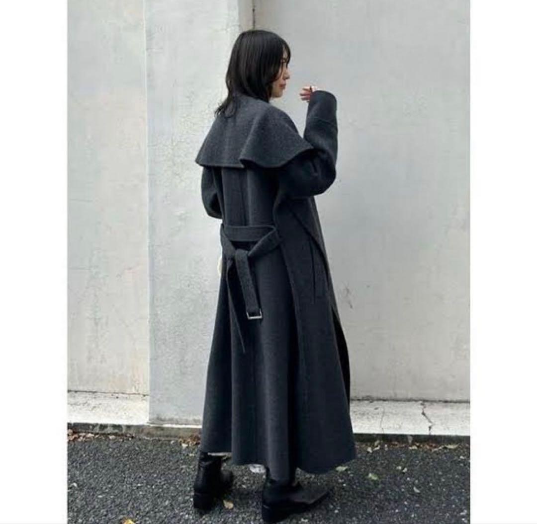 極美品✨フレイアイディー 23AW ビッグカラーリバー ロングコート Aライン