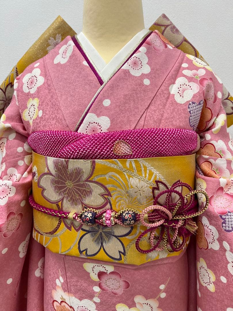 振り袖　フルセット　別誂長襦袢　金彩加工　刺繍入り　銀通し　成人式　840