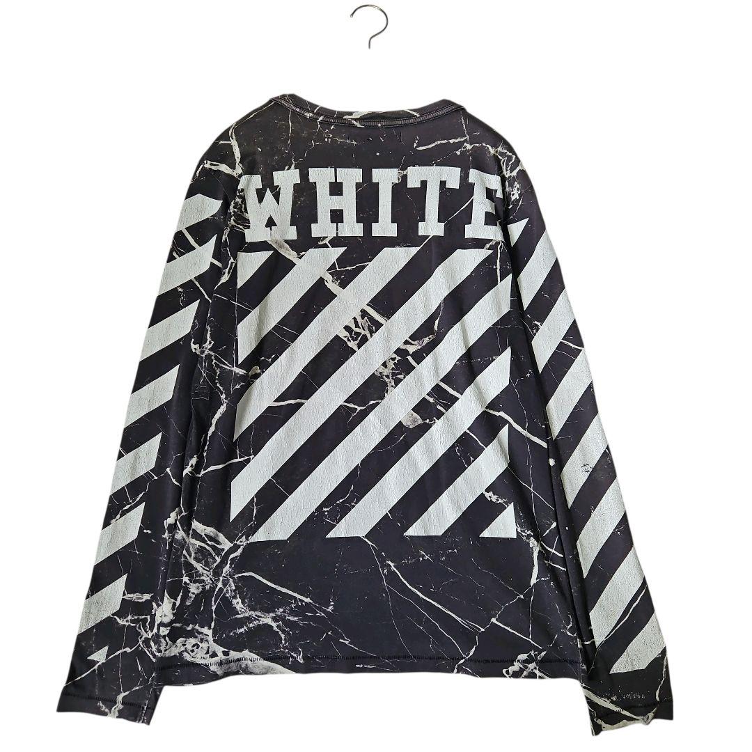 オフホワイト マーブルプリントグラフィックTシャツ 16ss M ヴィンテージ
