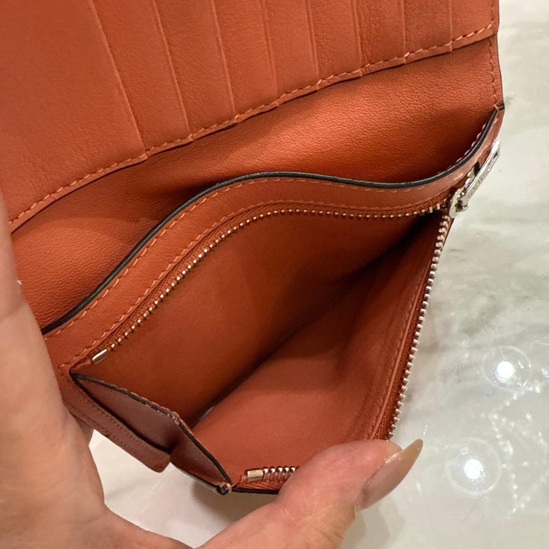 LOEWE 二つ折り財布 ベージュ ピンク