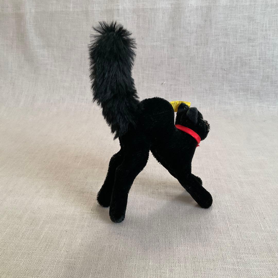 【ヴィンテージ】シュタイフ　ブラックキャット　14cm トムキャット　ぬいぐるみ