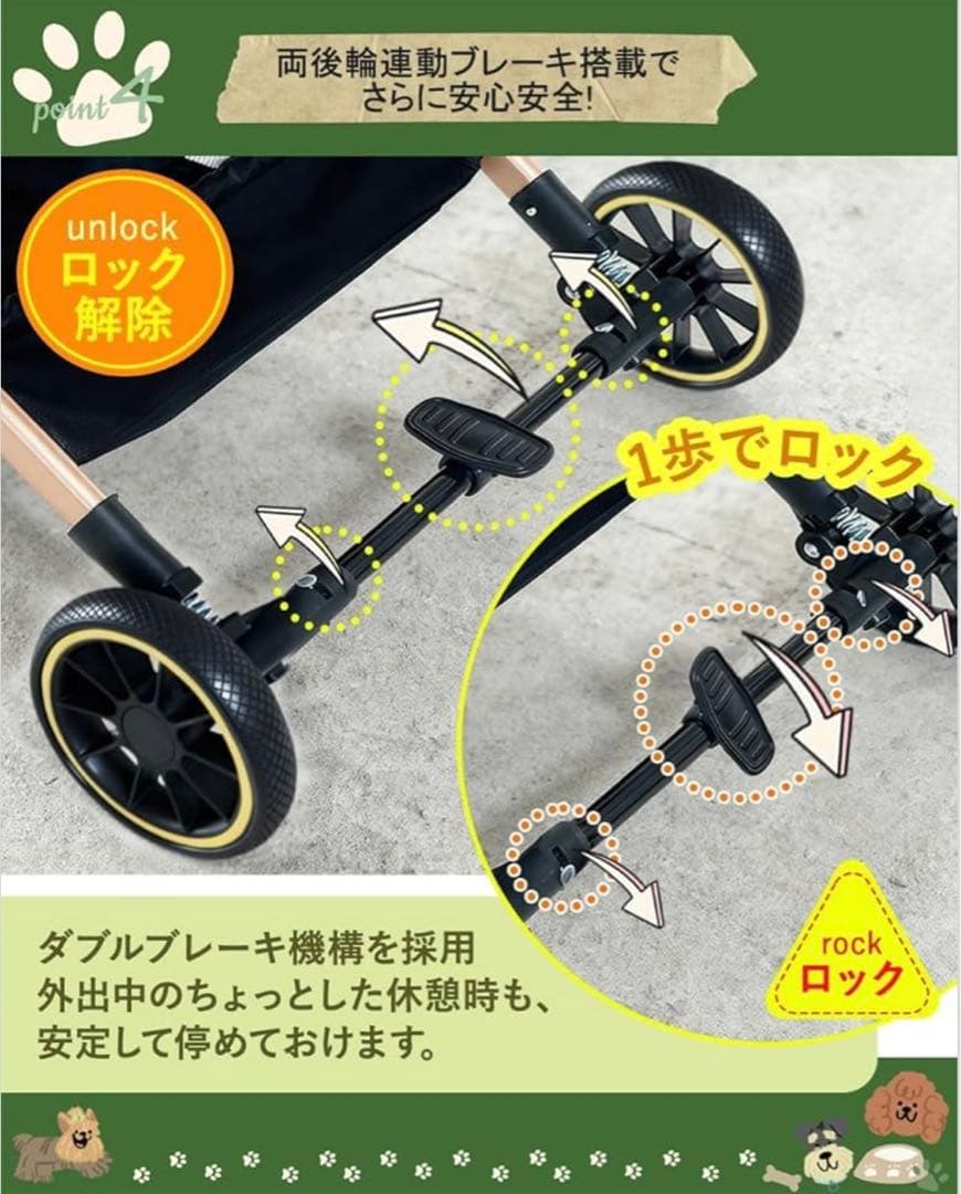 新品未開封/MUNDUS ペットカート 分離型 犬用バギー 小型犬/中型犬/猫