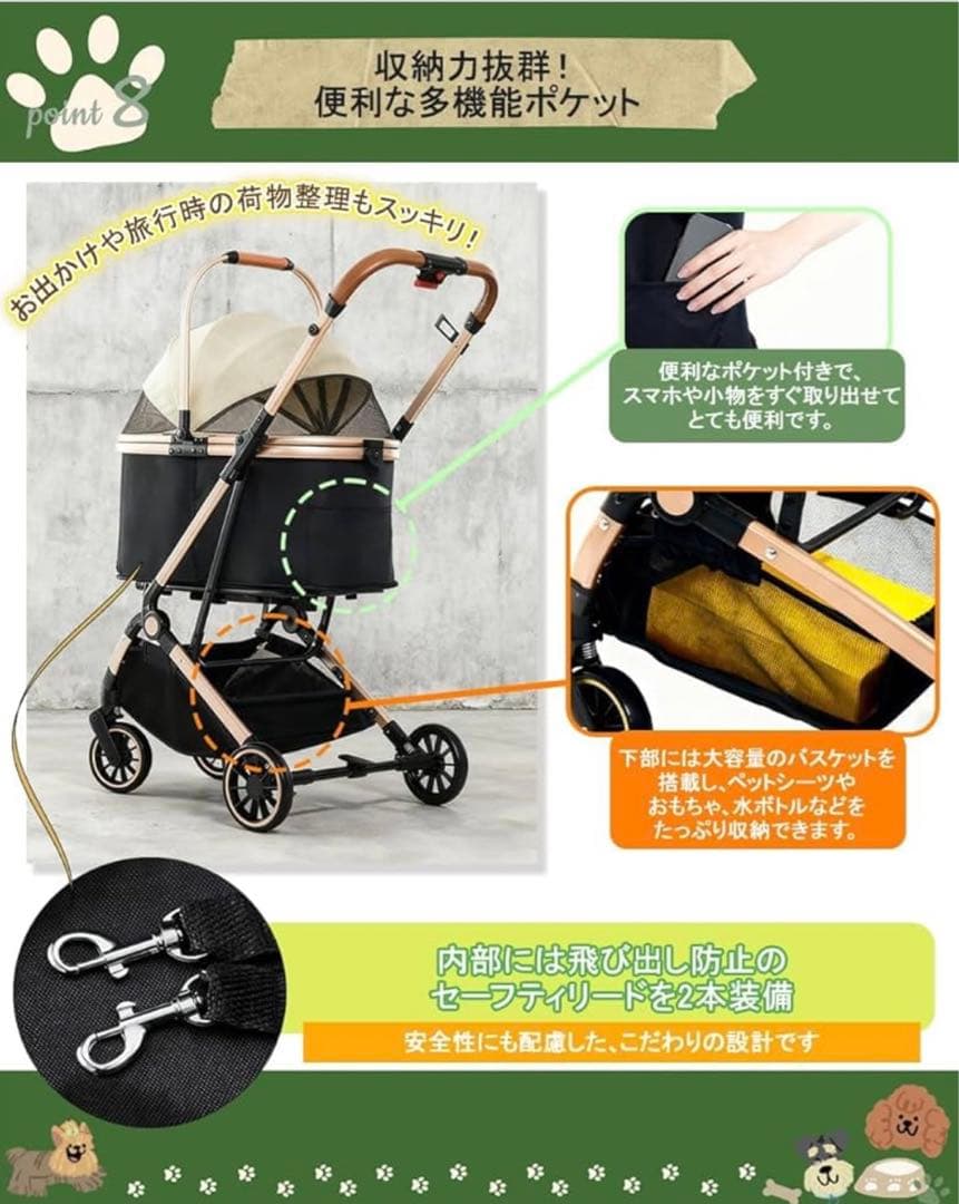 新品未開封/MUNDUS ペットカート 分離型 犬用バギー 小型犬/中型犬/猫
