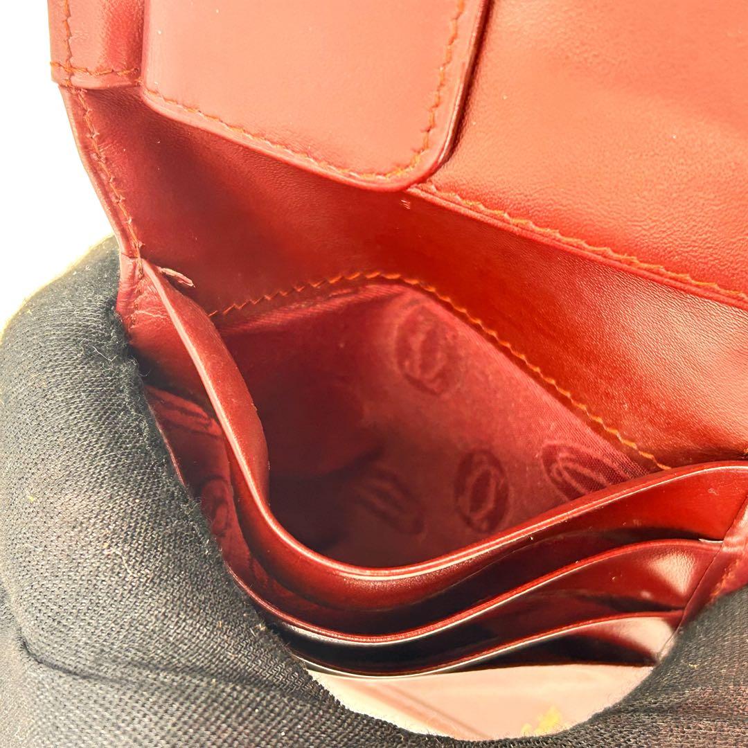 【美品】Cartier カルティエ マストライン 二つ折り財布 ボルドー