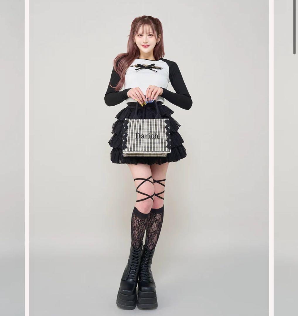 新品未開封 Darich ダーリッチ レースハイソックス 黒 ブラック F