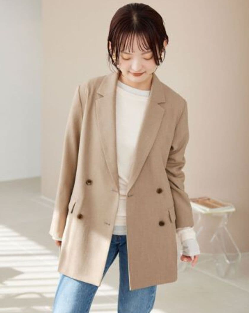 【美品タグ付】　24年製　スローブイエナ　ウォッシャブルツイルダブルジャケット