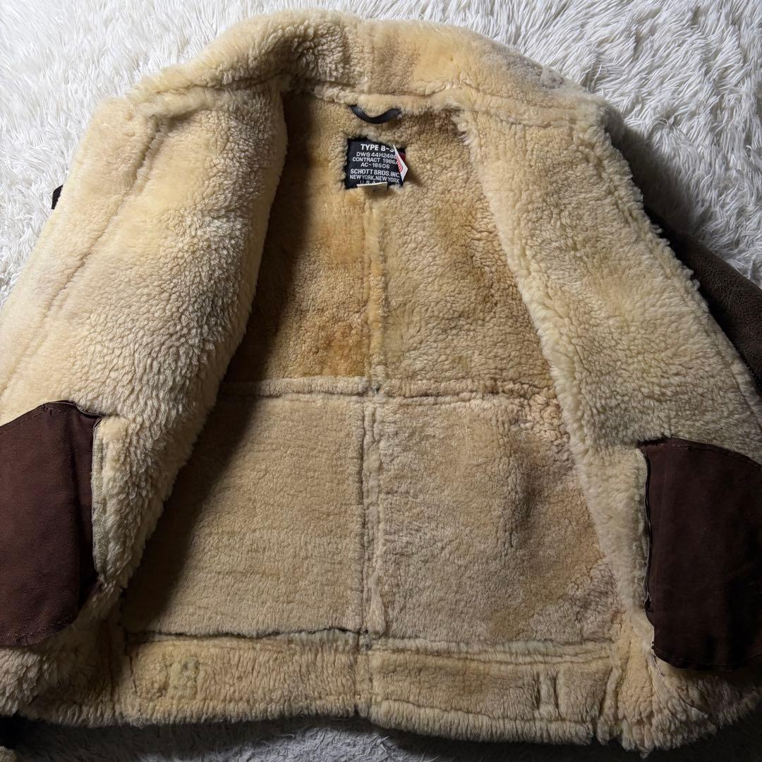 【米国製】schott フライトジャケット　B-3 羊革　ムートン　36