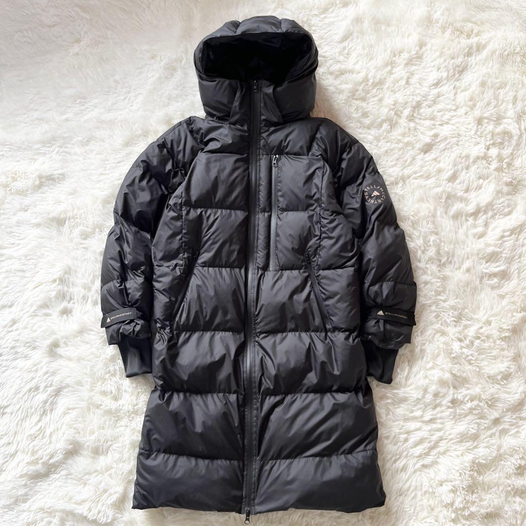 アディダスバイステラマッカートニー ロングパデッドジャケット XS 黒