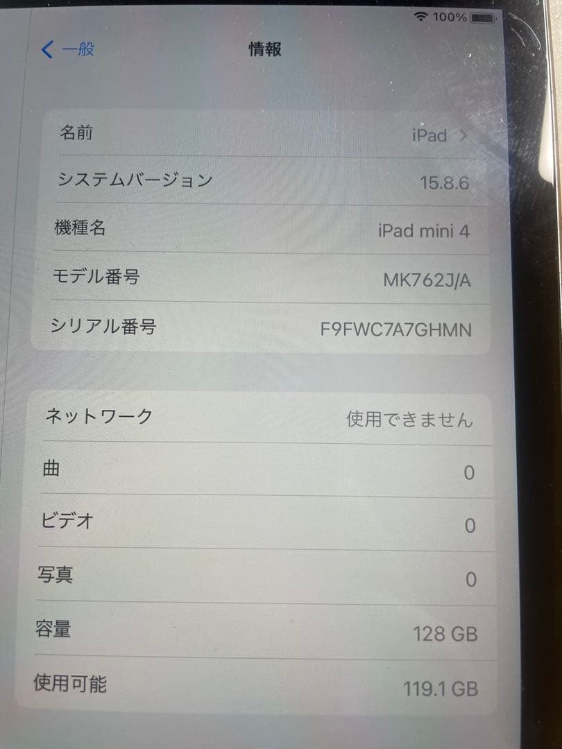 iPad mini 第4世代　128 gb cellular