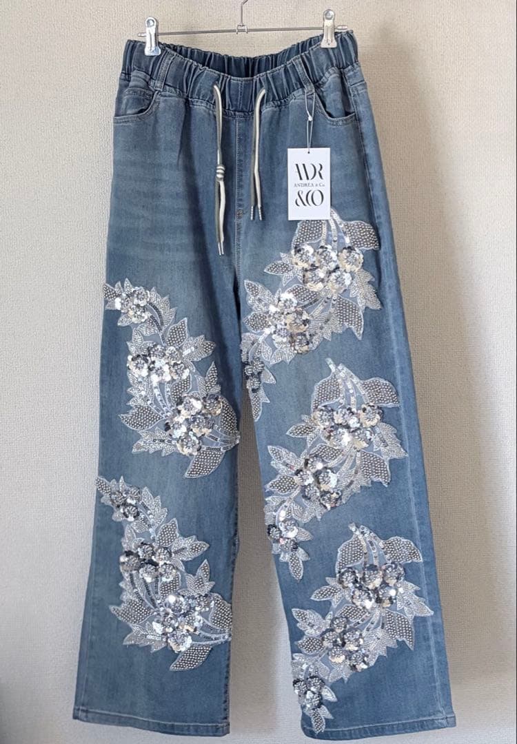 andrea&co タグ付き　新品　ビジュー　デニム
