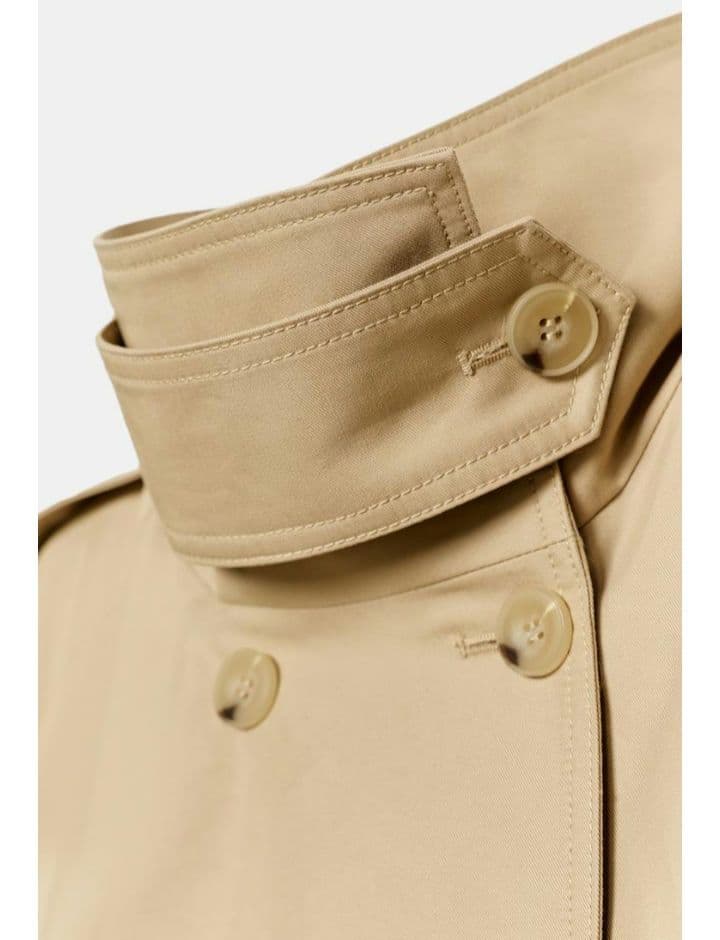 完売品 ZARA ショート丈ハイネックトレンチコート ベージュ S