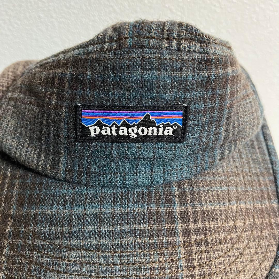 パタゴニア 古着 キャップ グリーン チェック 美品