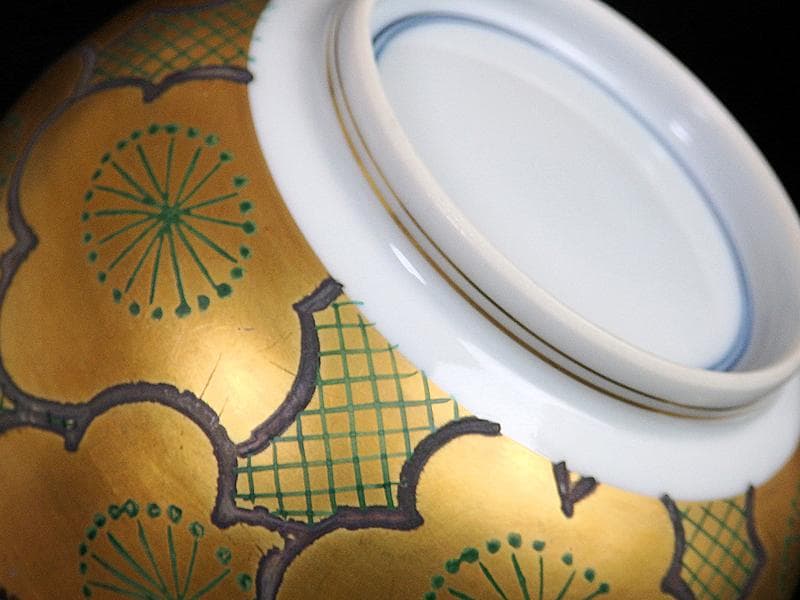 京焼　伊万里　金襴手　梅の図　大振蓋茶碗　蓋向付　２客　D431A-BWz