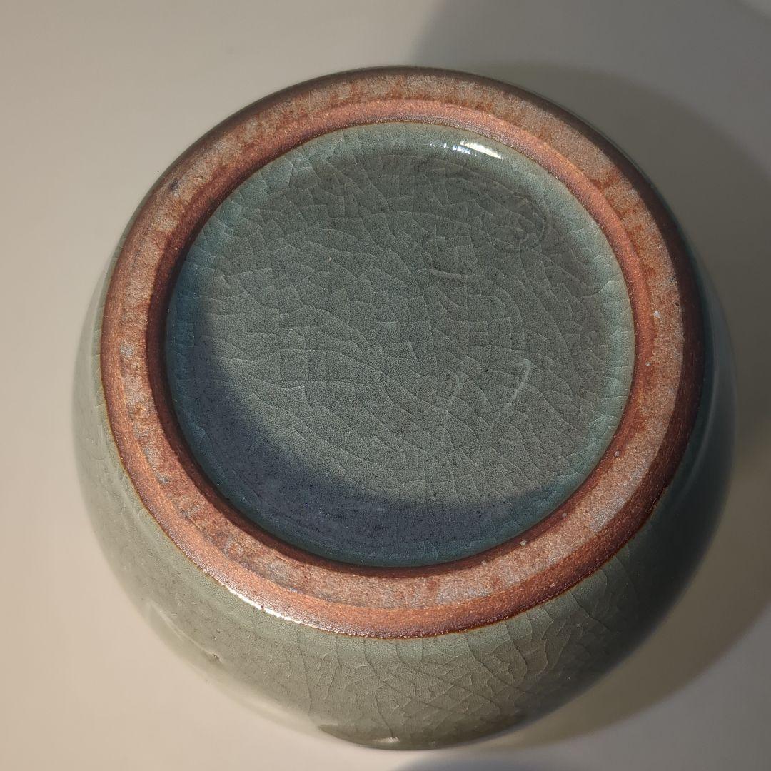 美品　水指　陶器　鶴　茶道具