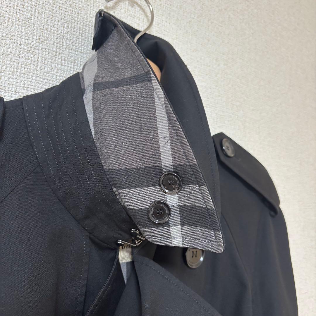 BURBERRY 黒 トレンチコート 50 L メガチェック 英国製 ベルト付