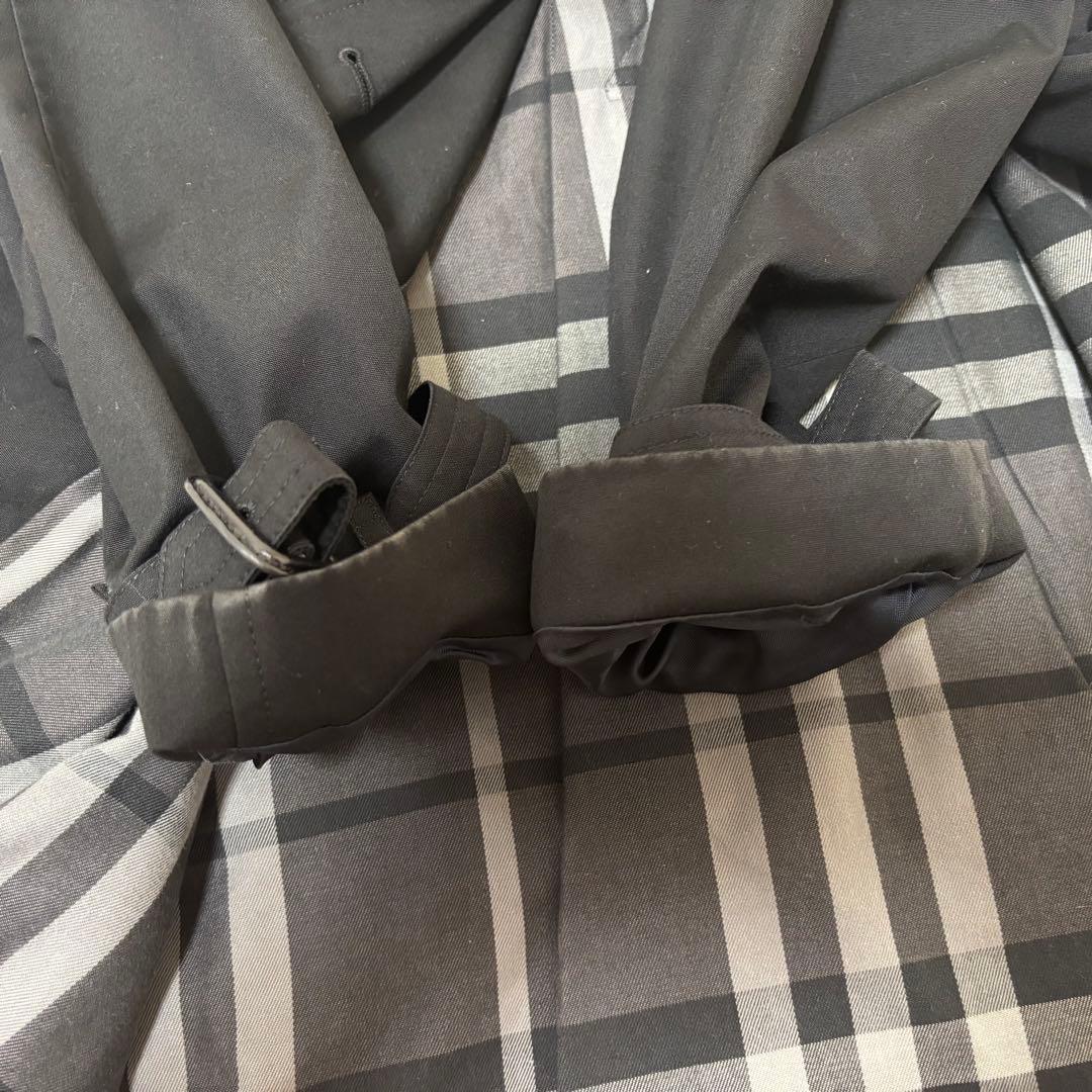 BURBERRY 黒 トレンチコート 50 L メガチェック 英国製 ベルト付
