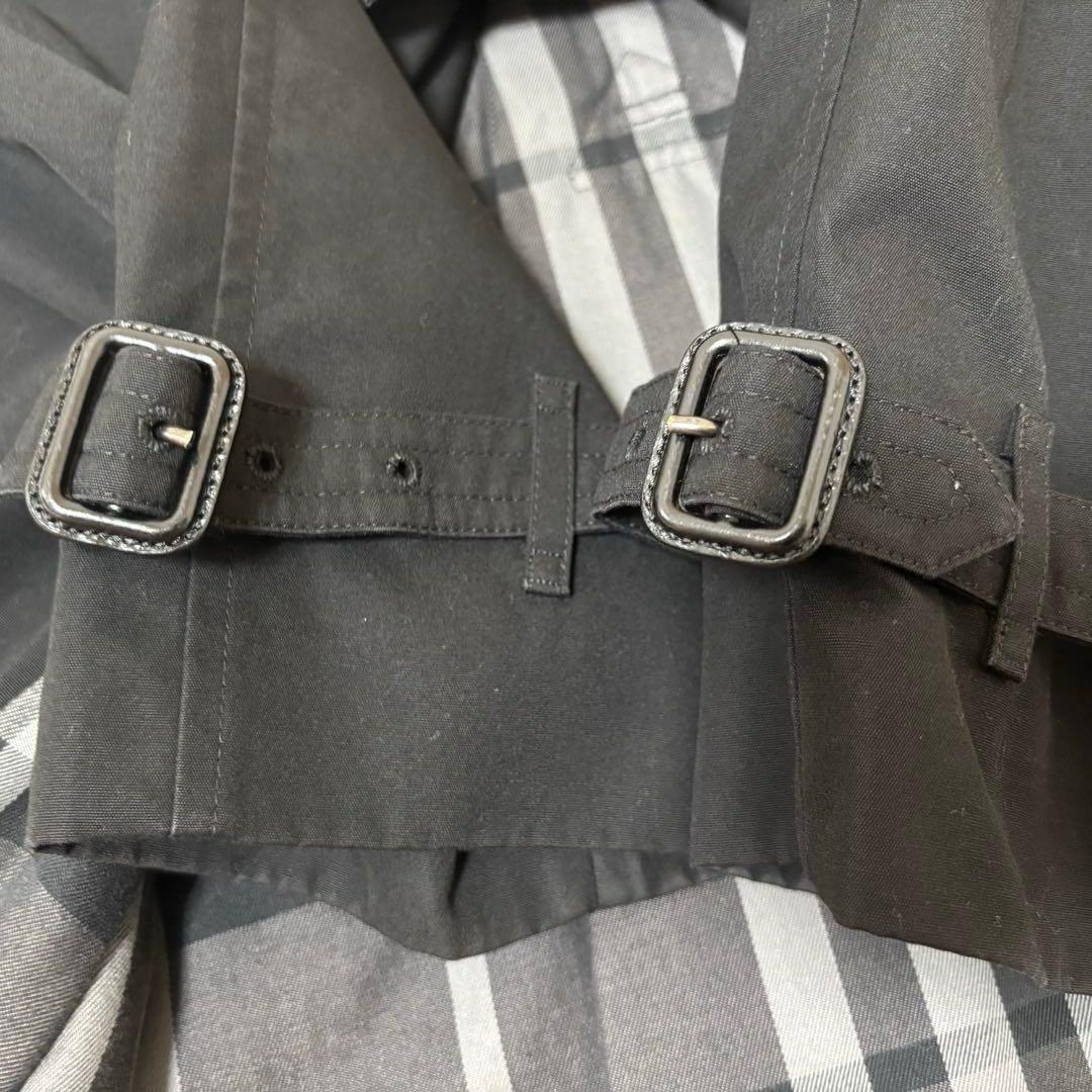 BURBERRY 黒 トレンチコート 50 L メガチェック 英国製 ベルト付