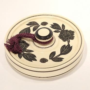 真葛香斎 宮川香斎 鉄絵花王 文鎮形置物