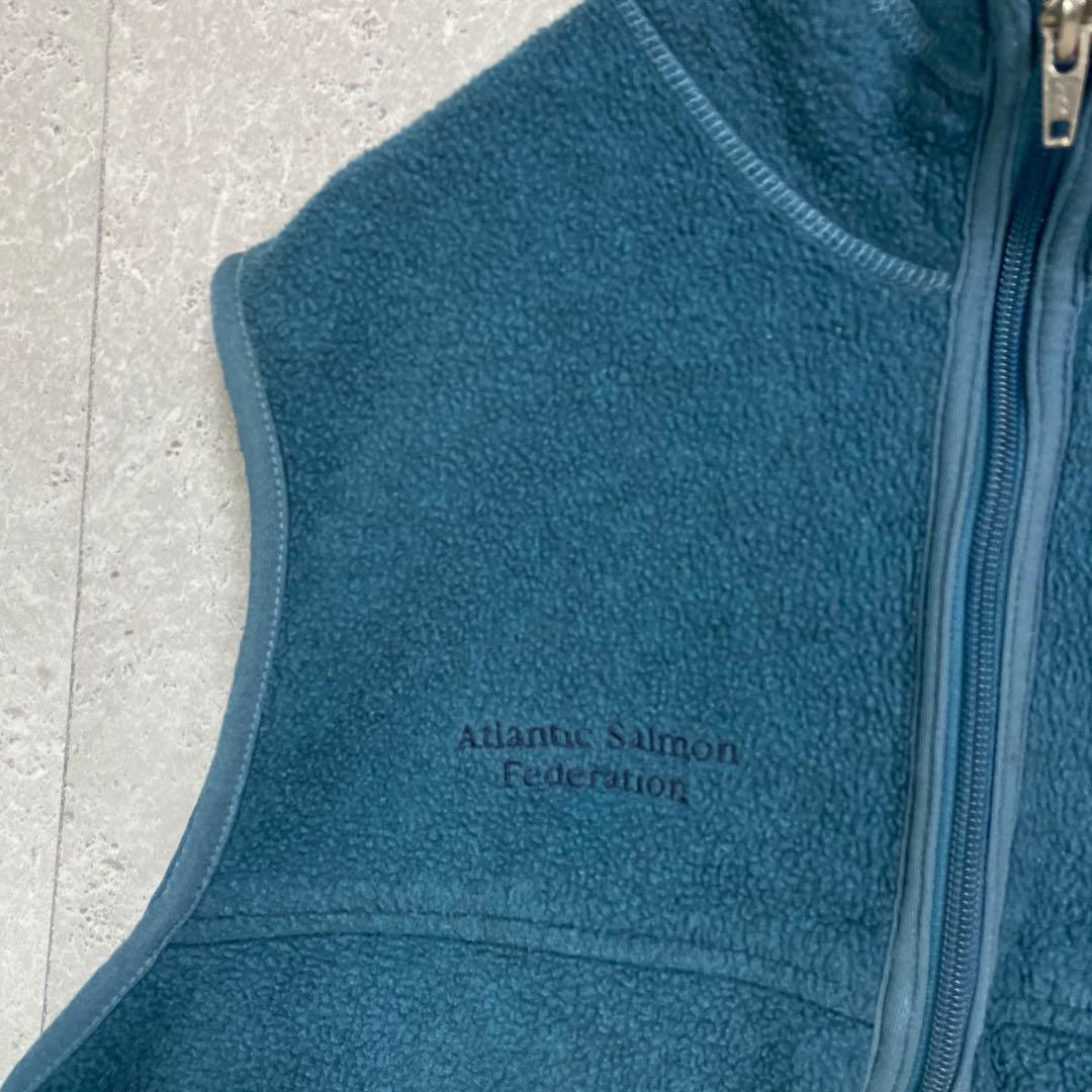 パタゴニア　シンチラ　フリースベスト　くすみブルー　刺繍ロゴ　M
