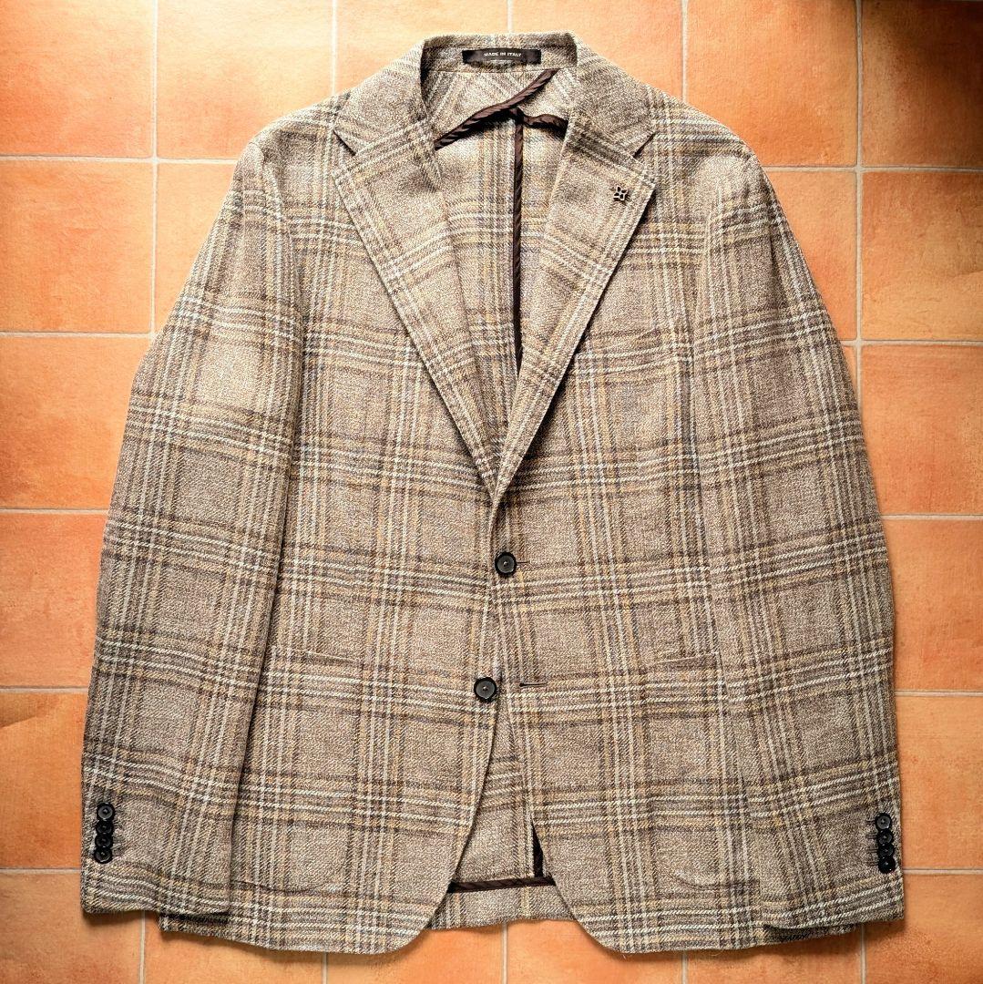 TAGLIATORE ベージュ ブラウン リネン混 ジャケット 52サイズ