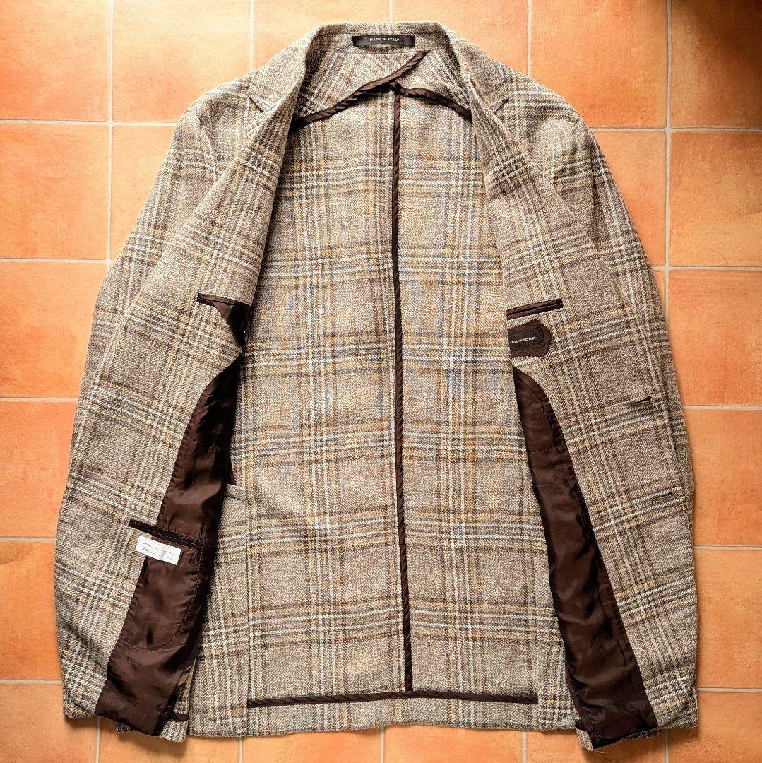 TAGLIATORE ベージュ ブラウン リネン混 ジャケット 52サイズ