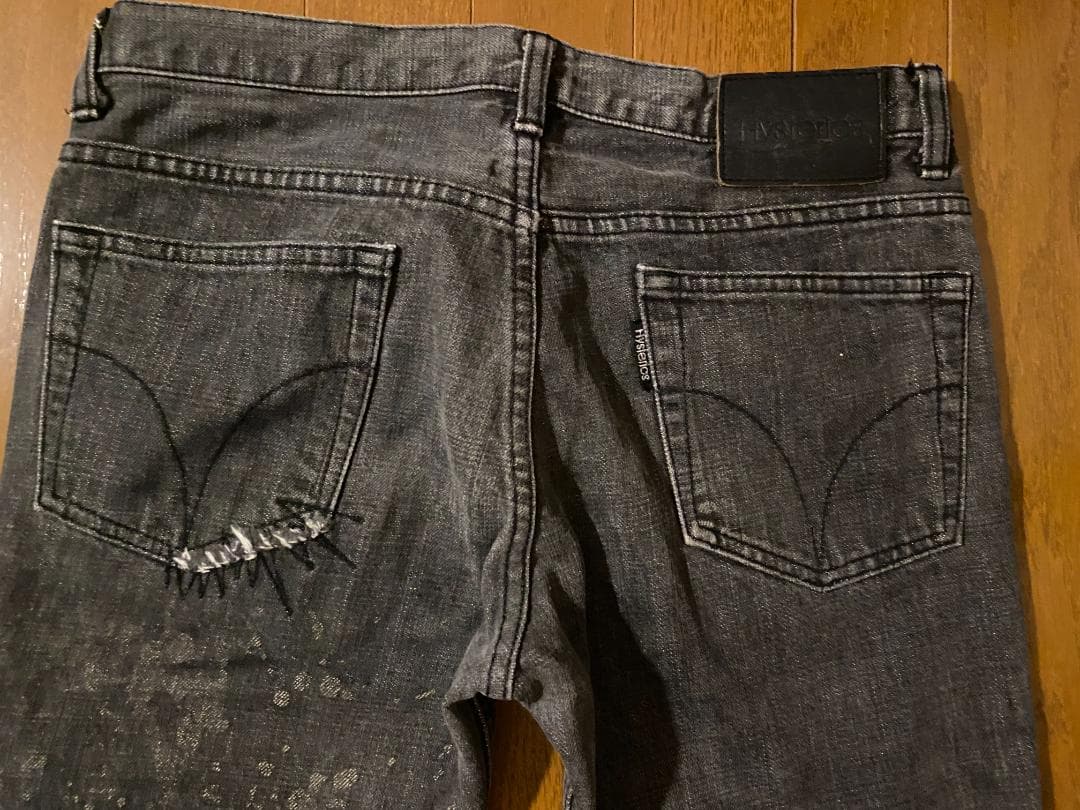 【レア・希少】ヒステリックス　ダメージ加工 ブーツカットデニム　グレー