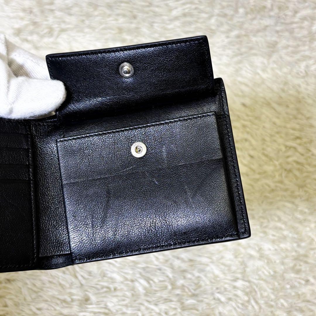 希少【美品】サンローラン 二つ折り財布 スタッズ ペイズリー ブラック 黒