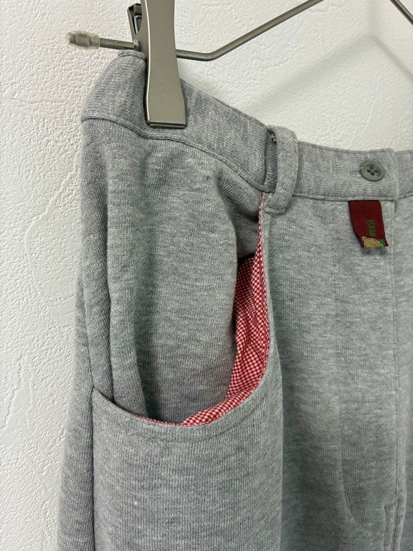 PINK HOUSE テディベア　ワッペン スウェット ロングスカート　グレー