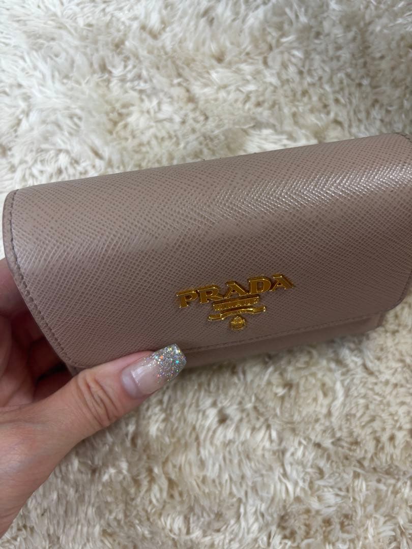 PRADA サフィアーノレザー 三つ折り財布 ベージュ