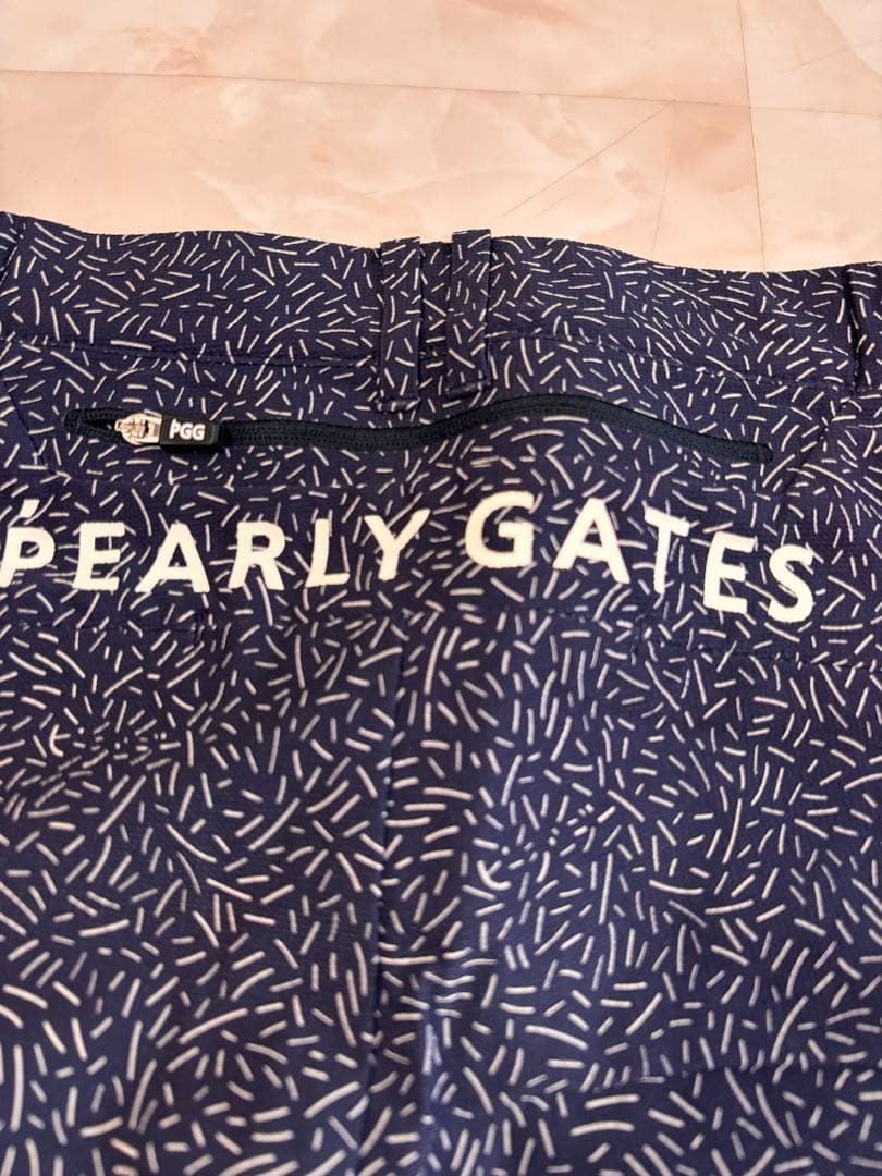 PGG PEARLY GATES パターン入りパンツ ネイビー