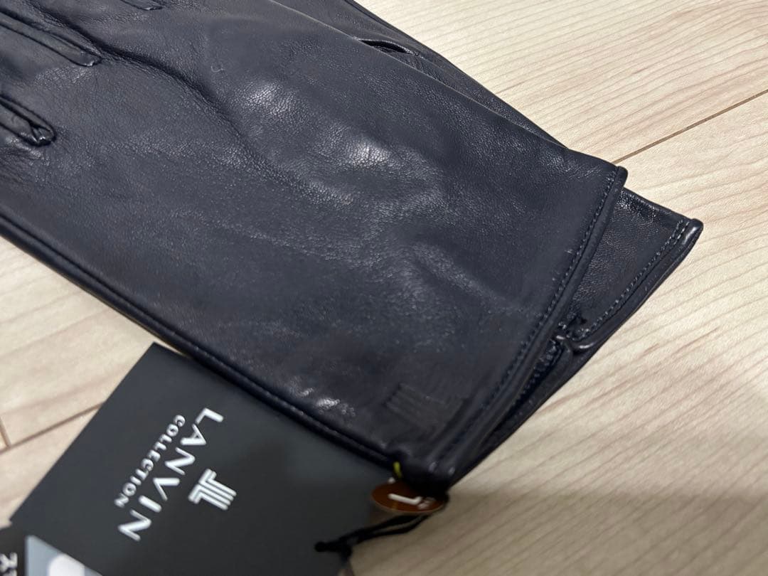 366新品LANVIN COLLECTIONランバン羊革ラムレザー手袋スマホ対応