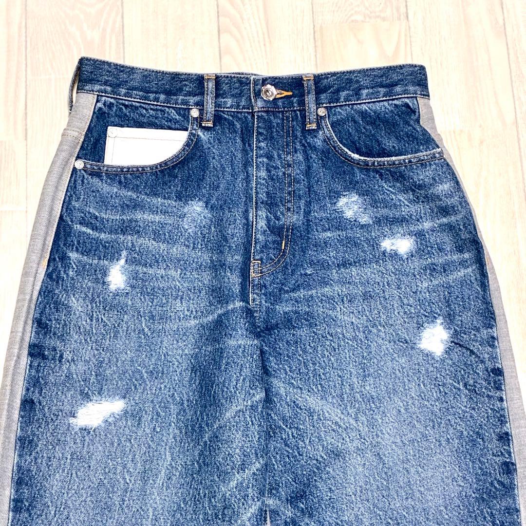 DOUBLE STANDARD CLOTHING ニットドッキングデニムパンツ