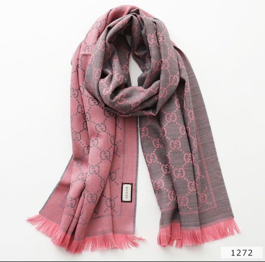 大判新品✨GUCCIマフラー❗️箱紙袋セット❗️グッチマフラー　レディース