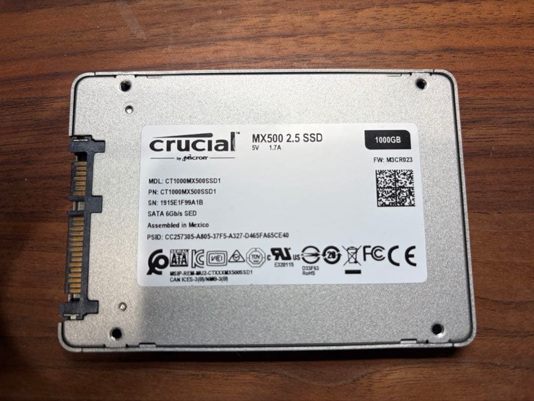 内蔵型SSD crucial MX500 1TB 1000GB 2.5 SSD