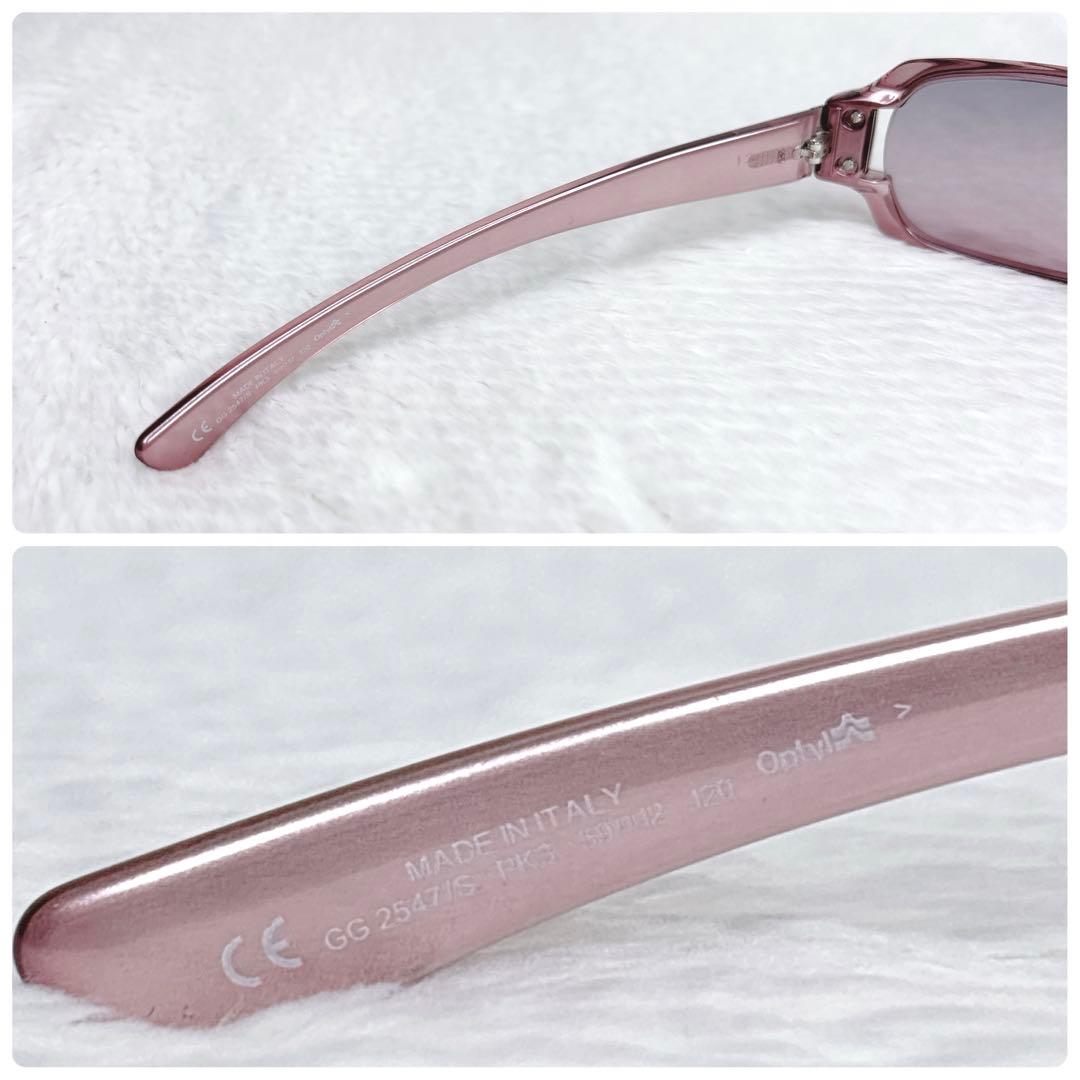 小物 GUCCI Sunglasses Pink Clear Frame GGLogo