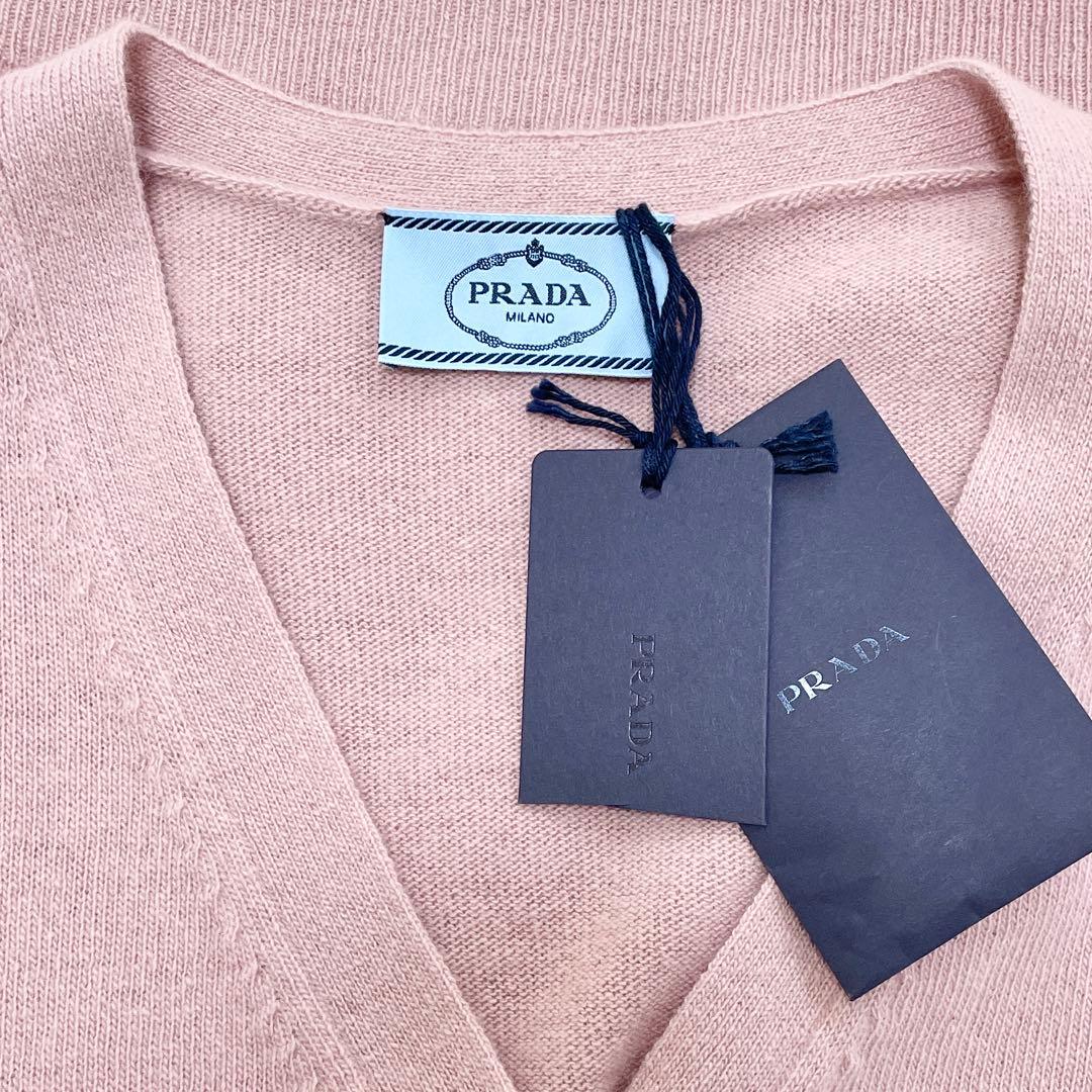 新品未使用 PRADA プラダ ウール カシミヤ Vネック カーディガン