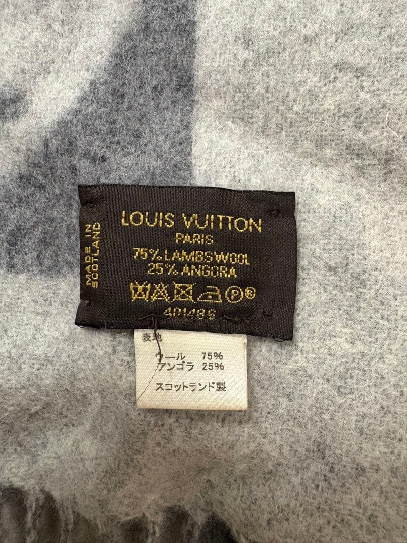Louis Vuitton マフラー グレー 正規品 シミ・毛羽立ちあり
