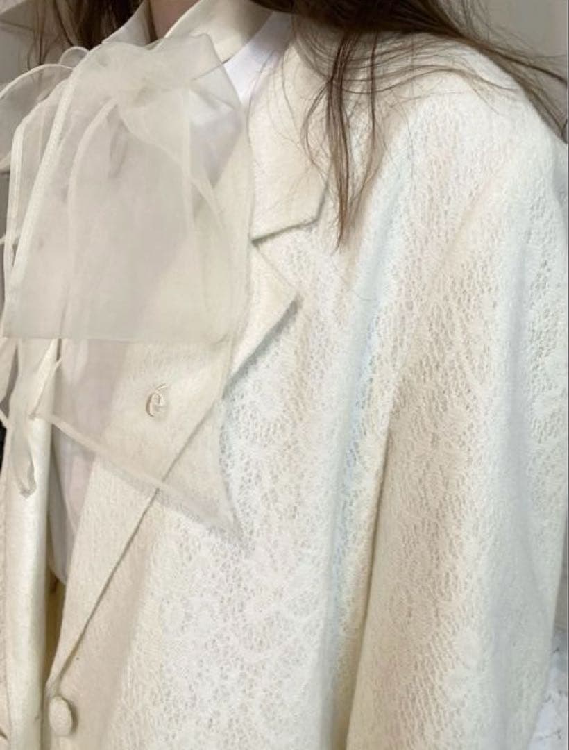 エピヌepine arm logo jacket lace レース ジャケット白