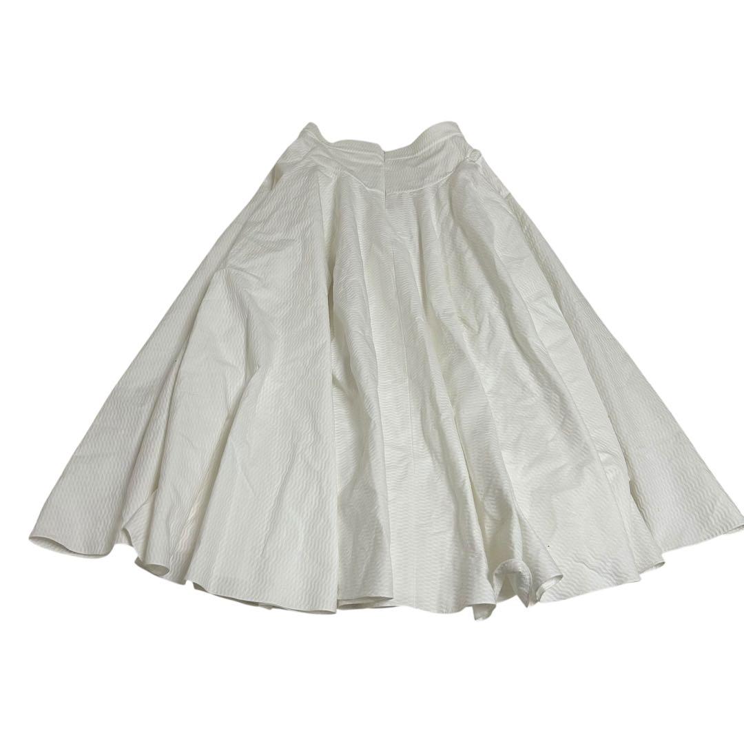 ALAIA paris ホワイト フレアスカート ポリエステル　モード