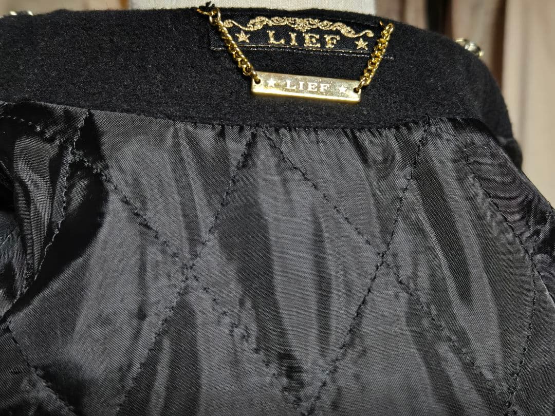 LIEF ファーカラー2wayコート ブラック ゴス ゴシック 黒ロリータ