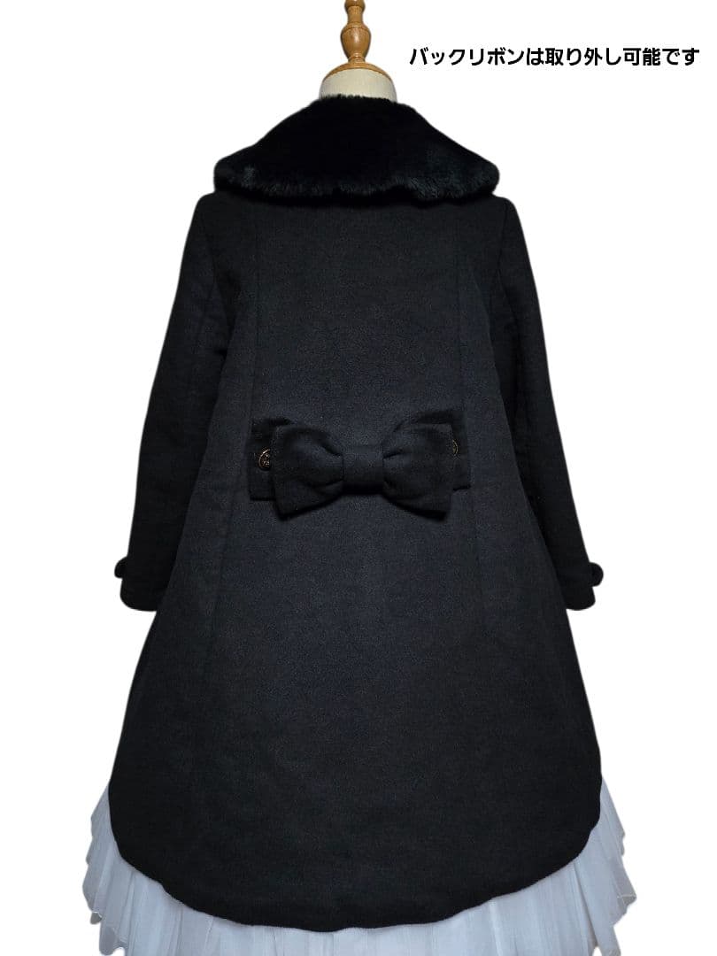 LIEF ファーカラー2wayコート ブラック ゴス ゴシック 黒ロリータ