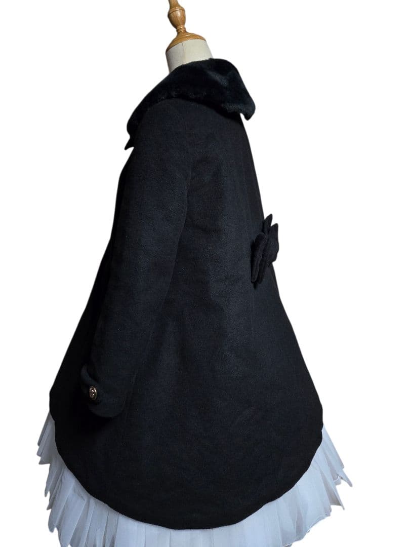 LIEF ファーカラー2wayコート ブラック ゴス ゴシック 黒ロリータ
