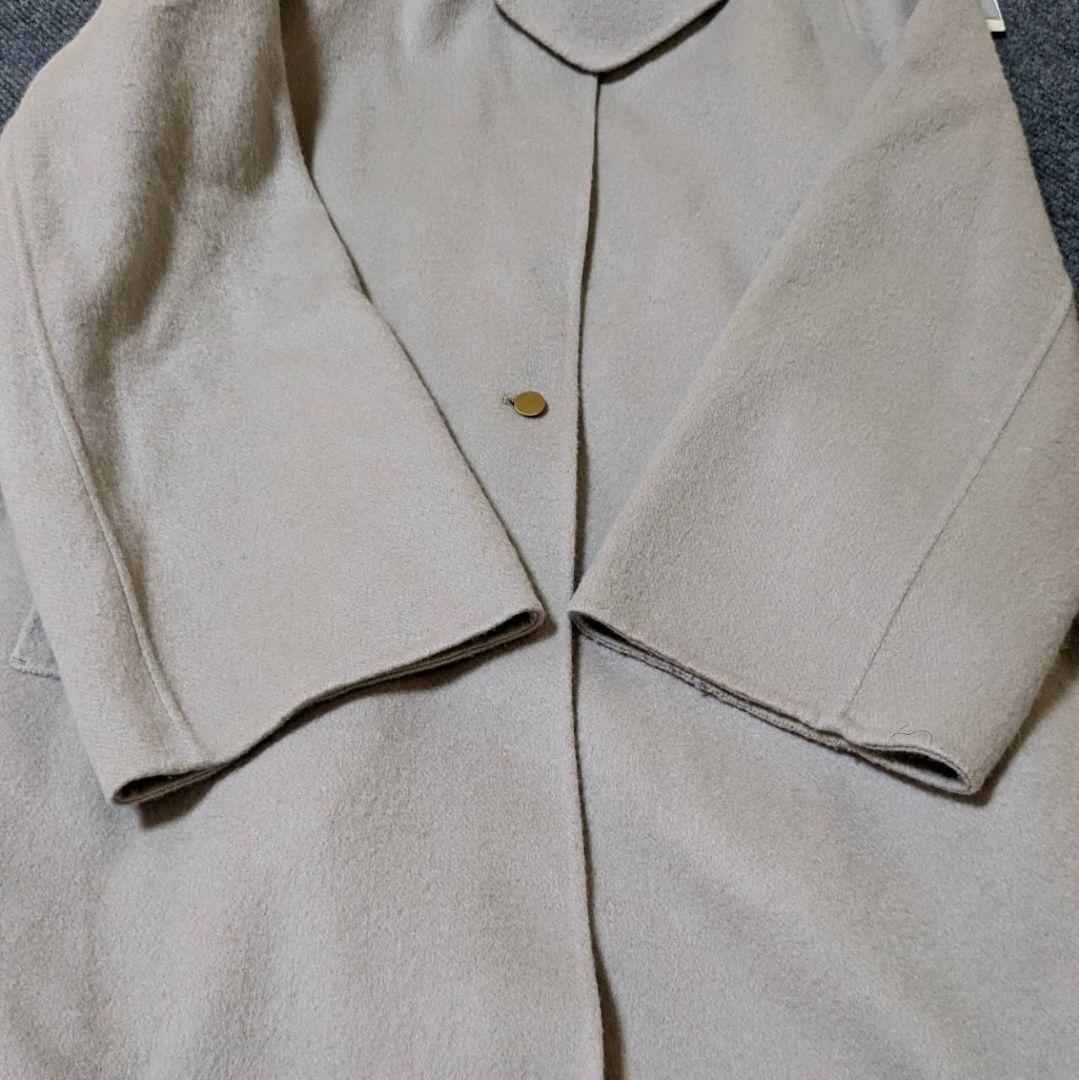 22AW イエナ ダブルフェイス フードコート 金ボタン グレージュ M