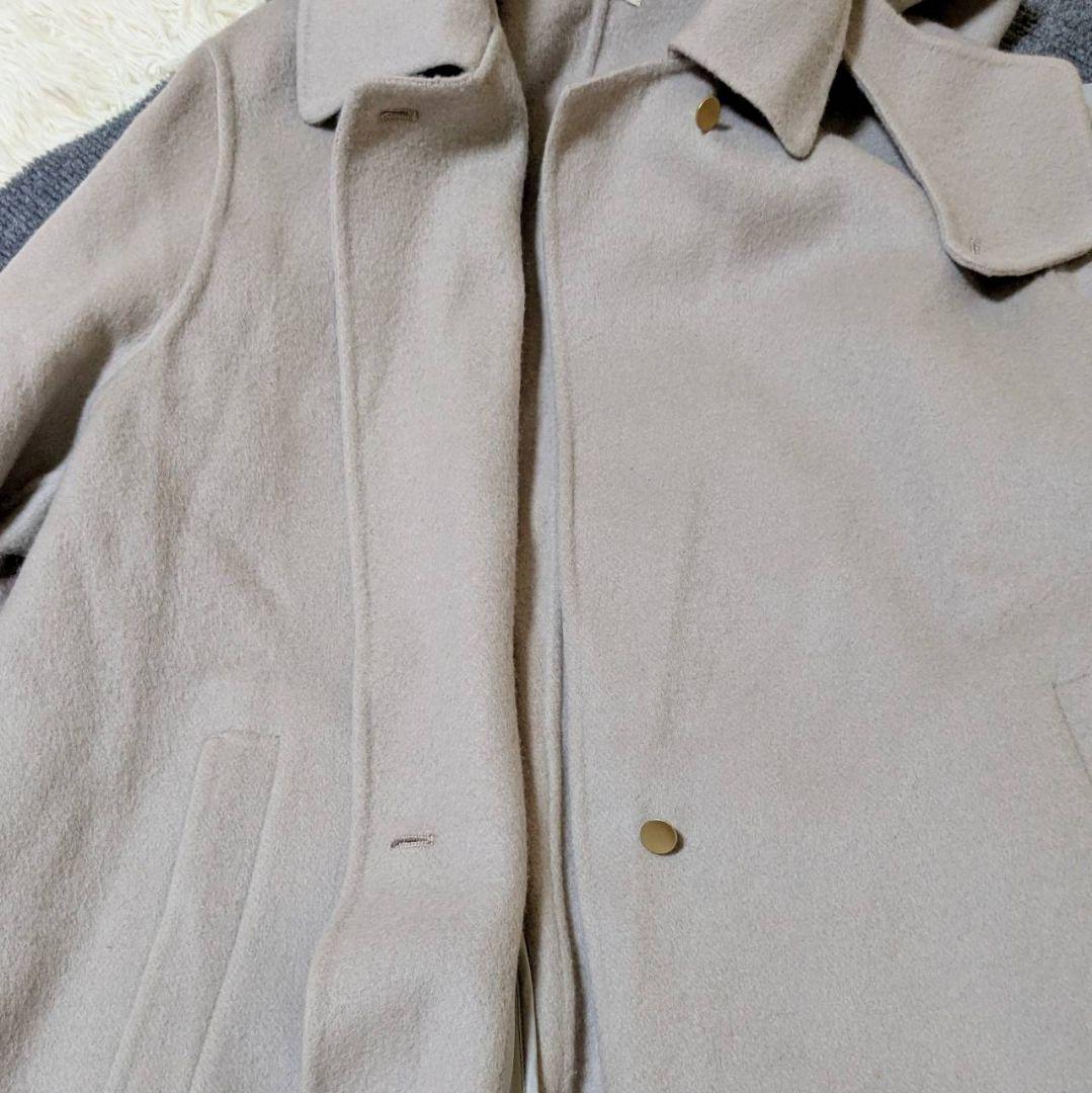 22AW イエナ ダブルフェイス フードコート 金ボタン グレージュ M